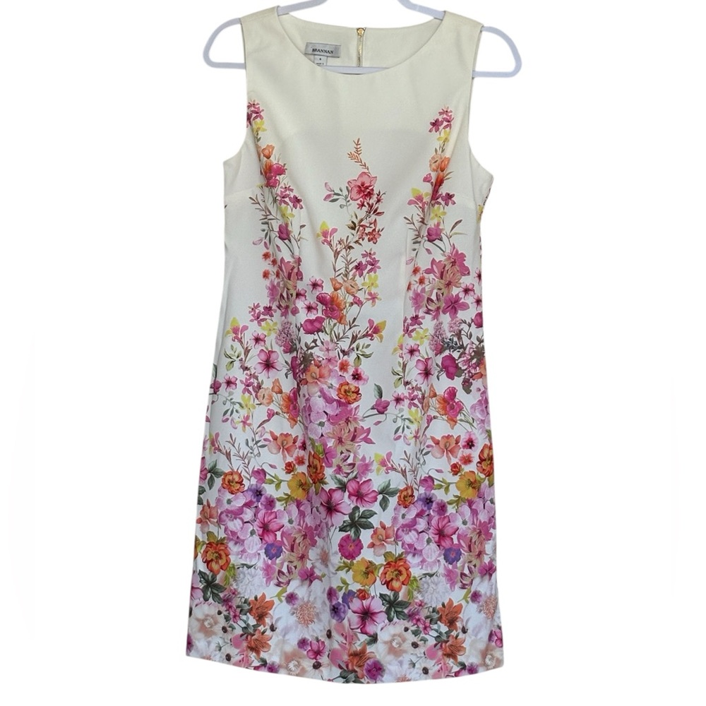 Brannan Sleeveless Floral Print Zip Up Sheath Dress Size 6